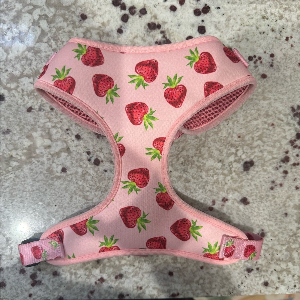 NEW Adjustable Strawberries Dog Harness- Size Small